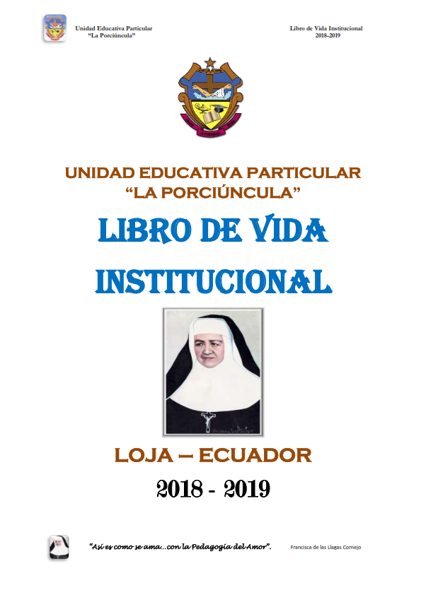 LIBRO DE VIDA PORCIUNCULA 2018 2019